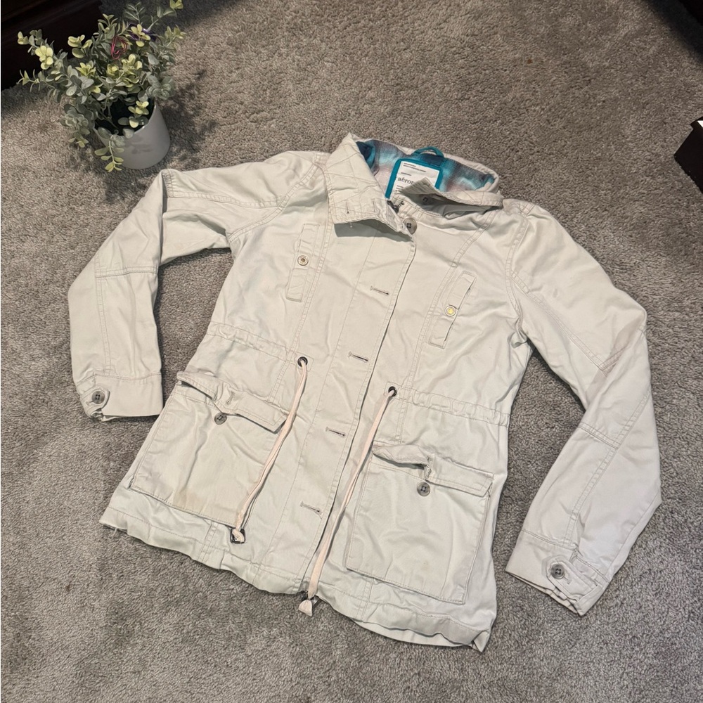 Aeropostale Women's Off-White Utility Jacket